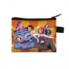 1pc HUNTRX/K-POP Chibi Print Coin Purse, Lightweight & Portable, PU Material, Zipper Closure, Coin/Card Storage, Student Daily/Fan Merchandise Accessory - Multicolor - View 40