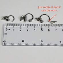 VKHK 3pcs/Set Punk Style Stainless Steel Earrings Set, Suit For Women And Men, Party/Gift - 3 Piece Earring Set - View 7