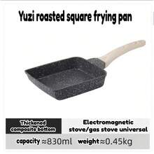 1 pieza Sartén rectangular japonesa antiadherente Tamagoyaki con bordes inclinados, resistente al calor y calentamiento uniforme, apta para placa de inducción, cocina de gas y eléctrica, para uso doméstico y profesional en la cocina - Ideal para tortillas, tartas de carne italiana, crepes, panqueques - Fácil de limpiar, estructura duradera - Multicolor - Ver 13