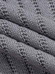 Whitmere Spring Summer Autumn Breathable Japanese Korean Style Casual Unisex Versatile Solid Color Men Women Round Neck Knit Sweater Pullover - Grey - View 10