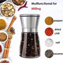 多功能不锈钢研磨器，胡椒研磨器，胡椒盐研磨器，手动研磨器 - 彩色 - 查看 5