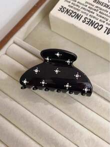 1 pieza Pinza para el cabello con clip de pelo en forma de semicírculo negro con strass en forma de estrella, pinza para el cabello occipital, pinza para el cabello mediana linda y elegante, accesorio para el cabello - Multicolor - Ver 5