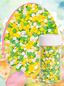 Spring Cake Decorations, Green And Yellow Beads And Small Balls, Easter Bunny Shapes, Orange Carrots, Easter Baking Accessories, Cupcake Decorations, Cookie Dough Ice Cream Dessert Decorations, Wedding, Birthday, Saint Patrick's Day, Easter Party Supplies. - Multicolor - View 14