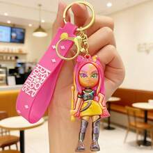 1 pieza Llavero nuevo enchapado, Llavero de grupo de chicas KPOP Witch Girl, Llavero de muñeca de dibujos animados, Pequeño regalo - Negro - Ver 13