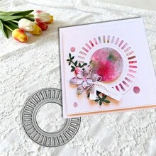 Creative Circular Openwork Dies, DIY Scrapbooking Album And Embossing Stencil, Greeting Card Making Tool, Card Paper Cutting Crafts ,Gift Card Making Template Die Cuts. - Silver - View 3