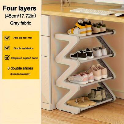 Duty Multi-Tier Shoe Rack With Carbon Frame & Plastic Shelves - Space-Saving Vertical Shoe Cabinet Suitable For Entryway, Dorm, Bedroom - Easy Assembly, Sturdy Shoe Storage Organizer ( Per Tier Varies)