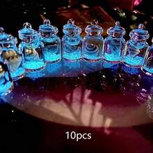 3-10 Stück transparente mini Ozean-Themen Leucht-Hängedekoration, Innen-/Außendekoration, Neujahrgeschenk, bunte DIY Schmuckanhänger Accessoires, leuchtend, kleine Größe - Blau - Übersicht 13