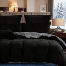 Juegos de edredones - Bloque de Color Verde Oscuro Gris - Ver 3