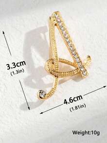 1Pc A-Z Letter Rhinestone Brooch – European Style Alloy Sparkly Pin, Elegant Versatile For Suits/Shirts/Coats/Dresses, Perfect Gift - Multicolor - View 10
