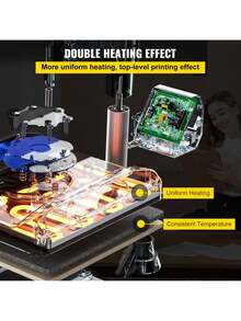 Heat Press Machine, 12 X 15 Inches, Fast Heating, 360 Swing Away Digital Sublimation T-Shirt Vinyl Transfer Printer With Anti-Scald Surface, Canvas Bag, Pillow, Banner, Blue - ‎12 x 15 英寸 - 查看 2