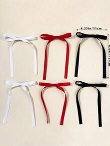 6pcs Women's Simple Solid Color Bow Hair Clips, Winter Outfit For Women, Bows, Cute, Classy, Hair Accerssories, Head Accessories, Hair Accessories For Women - 彩色 - 查看 4