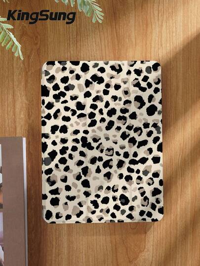 Cheetah,Leopard Print Brown Leopard Print Tablet Case, Compatible With 9.7/10.2/10.5/10.9/12.9/Pro 11, 10th Generation, Compatible With Samsung Galaxy Tab S6 Lite 10.4-Inch, Compatible With Kindle Paperwhite 12th Gen 2024, Kindle (11th Generation) 2022 Version, Kobo Clara Color, Soft Fall Protection, Smart Stand/Auto Wake/Sleep