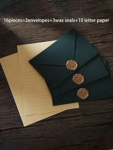 厚實高端復古信封與文具，適用於VIP邀請函、奢華婚禮卡、生日賀卡、婚禮邀請卡、VIP禮品卡、高級婚禮邀請函 - 彩色 - 查看 18