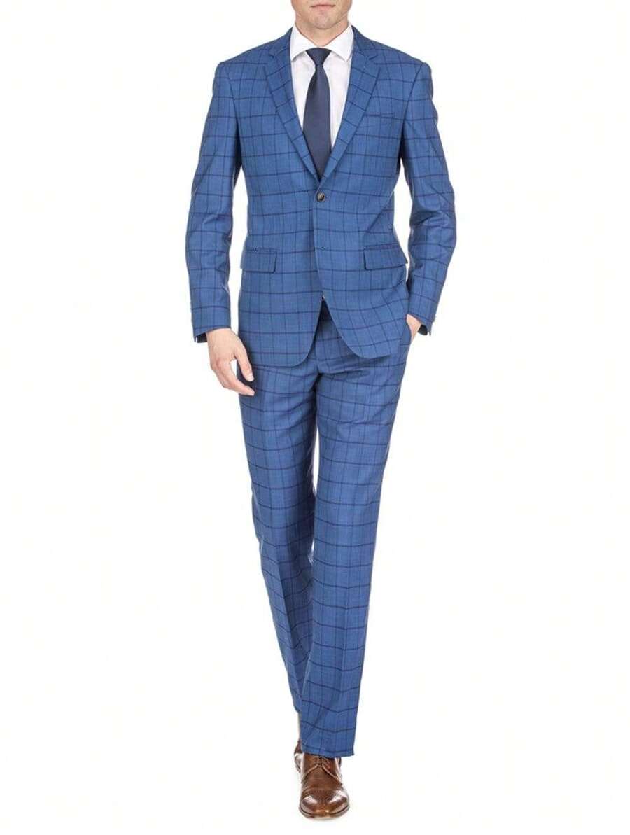 Men's Window Pane Slim Fit Suits | SHEIN USA