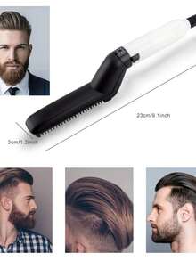 Portable Men's Hair And Beard Straightening Iron With Integrated Comb – Compact, Dual Voltage For Daily Use, Travel, And Convenient Touch-Ups - Safety Razor - View 7