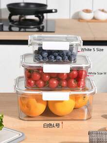 1 pieza Recipientes de almacenamiento de alimentos apilables de plástico | Aptos para lavavajillas y microondas | Fiambreras para granos, carne, frutas y verduras - Multicolor - Ver 6