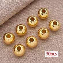 30pcs 18K Gold Filled Spacer Beads Round Smooth Spacer Mini Seamless Brass Beads For DIY Crafts Jewelry Making 2/2.5/3/4/5/6mm - Multicolor - View 14
