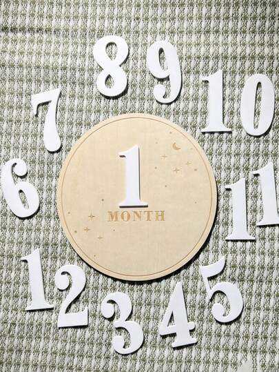 木製マイルストーンカードセット、ボヘミアンベビーシャワー写真小物 木製星月出産発表プラーク、新生児写真撮影小物、これらの写真小物カードは妊娠発表やベビー発表、ベビーマイルストーン、木製の新生児サインに最適、新米の両親やベビーシャワーのギフトに最適