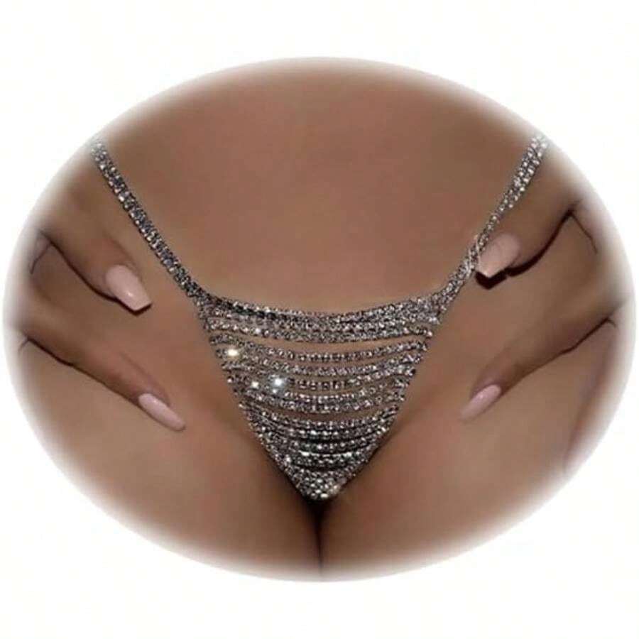 Waist Chain Thong Panties Chain Thong Panty Festival G String Hip Body Chain Jewelry Women - 銀色 - 查看 1