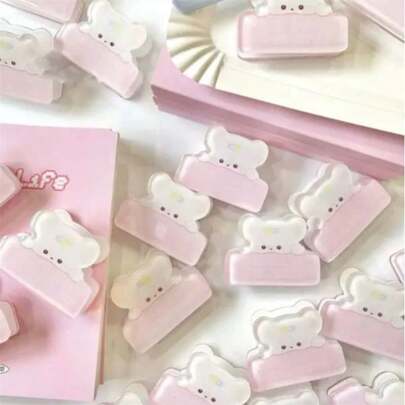 Acrylic PP Jelly Clip, Cute & Fresh Student Memo, Test Paper, Planner Binder Clips, Learning & Office Supplies