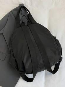 大容量防水时尚女士背包，多口袋多隔层单肩包手提包，多功能女士包 - 黑色 - 查看 6