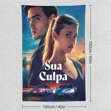 1pc Culpa Mia Italian Drama TV Series Inspired Tapestry Wall Art - Vertical Italian Text & Character Design Fabric Hanging For Living Room, Bedroom, Office Decor - No Batteries/Electricity Home Decoration Gift, Room Aesthetics, Handcrafted Design, Highquality Print, Interior Designers - Multicolor - View 2