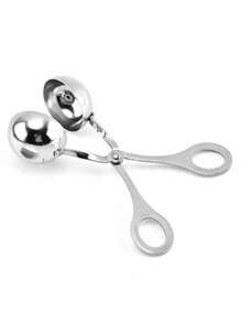 1 cái muỗng múc thịt viên bằng thép không gỉ chống dính, chống trượt, có tay cầm chống trượt, kẹp muỗng múc thịt viên, khuôn làm thịt viên, khuôn làm cơm viên, dụng cụ làm thịt viên, muỗng múc kem, dụng cụ nhà bếp - Bạc - Xem 6