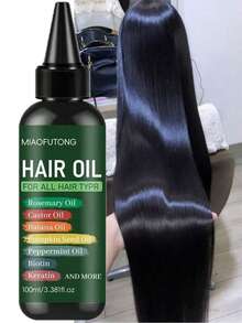 7-In-1 Hair Oil, Containing Rosemary Oil, Castor Oil, Babassu Oil, Pumpkin Seed Oil, Peppermint Oil, Biotin And Keratin, Suitable For All Hair Types, Makes Hair Longer, Thicker And Fuller. - 100ml/3.381fl.oz - View 3