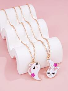Bộ 2 mặt dây chuyền hình thỏ hoạt hình dễ thương và biểu tượng Âm Dương, quà tặng cho bạn thân hoặc bạn gái. - Nhiều màu - Xem 9