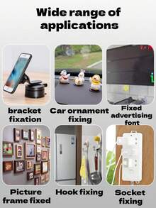 3卷装纳米双面胶带，高粘度，透明，可水洗，粘合固定胶带 - 彩色 - 查看 2