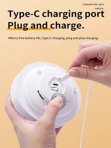 Interactive Cat Toys Rechargeable, Moving Concealed Cat Teaser Wand Touch Activated Cat Kitten Toy Exercise Toys For Indoor Bored Adult Cats Hide-And-Seek Interactive Pet Toy