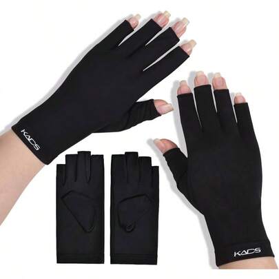 - Guantes para lmpara de uas, guantes profesionales UPF100+ proteccin, guantes sin dedos, proteccin el sol y la lmpara de uas