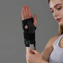 VBOSI 1pc Adjustable Wrist Support Brace With Metal Splint, Unisex For Left & Right Hand, Suitable For Carpal Tunnel Syndrome - Black - View 9