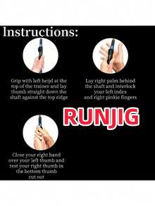 1-Pack Golf Grip Trainer Swing Trainer For Improving Hand Positioning, Right-Handed Golf Club Grip Equipment For Beginners To Learn Correct Posture - Black - View 3
