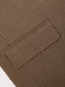 HOMEYEE Áo khoác blazer dài tay cỡ lớn kiểu cổ điển, thanh lịch, chuyên nghiệp, thích hợp cho công sở, đi làm, mùa xuân. - màu nâu - Xem 5