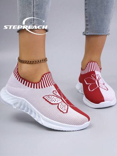 STEPREACH New Women Casual Sports Shoes, Mesh Breathable Comfortable Lightweight Non-Slip Slip-On Driving Shoes