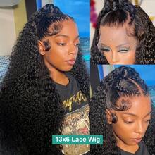 13x4 High Definition Transparent Lace Front Wig With Deep Wave Hairstyle - Natural Black, Pre-Plucked With Baby Hair, Lace Front Wig For Women - Natural Black - View 3