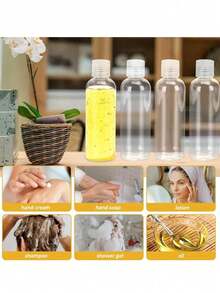 Bộ 5 chai du lịch có thể tái sử dụng, chai tròn trong suốt có nắp bật và nắp bướm, thích hợp đựng dầu và kem dưỡng da, hộp nhựa di động có khả năng bảo vệ, không mùi và có thể tái sử dụng, lý tưởng cho trường học, phòng tập thể dục hoặc sử dụng hàng ngày (chống rò rỉ). - Nhiều màu - Xem 3