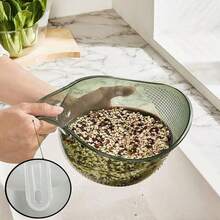 1个多功能带柄滤水篮 - 二合一蔬菜清洗器、淘米器、滤水器和水果碗，适用于厨房水槽，可用于淘米、准备沙拉和沥干意面。 - 彩色 - 查看 8