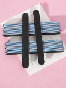 5/Pcs Set Natural Nail Files - 100/Grit Sandpaper Nail Files, Professional Nail Files And Buffing Blocks Set - Professional Gel Nail Files, Black Nail Buffers Nail File Set - 黑色 - 查看 5