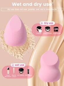 14件套化妆工具套装，包括：12支化妆刷+2个三角粉扑+2个化妆海绵 - 彩色 - 查看 11