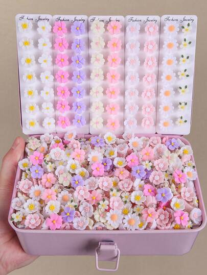 10 st. hårspännen med blommigt hår i flera färger för flickor, skonsamma hårspännen för flickor, söta luggspännen i sidan, mångsidiga hårnålar för dagligt bruk och skolstart