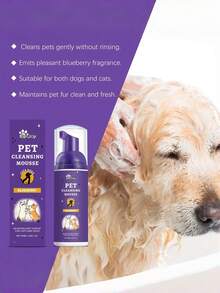 Espuma limpiadora para mascotas - Ingredientes suaves que limpian el olor y mantienen el pelaje de la mascota suave y brillante. Champú antiácaros para mascotas - Fórmula calmante, apta para piel sensible, baja alergenicidad, limpieza profunda e hidratación. Champú para perros, champú, champú para gatos, artículos para perros - 50ml - Ver 11