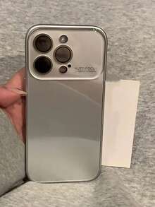 Ins 高端奢華水晶玻璃手機殼，適用 Apple 16 Pro Max、15、14 Pro、13、12、11，情侶款，男女通用，14、15 Pro Max 防震保護殼，熱銷爆款 - 銀色 - 查看 4