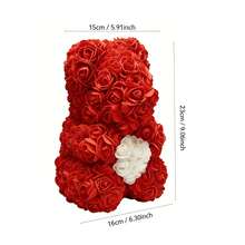 1 Gấu bông giả hình hoa hồng bằng xốp, cầm trái tim trắng, đồ chơi nhồi bông bằng nhựa, thích hợp làm quà tặng cho Ngày Valentine, Ngày của Mẹ, Kỷ niệm, Đám cưới, Sinh nhật, Giáng sinh, Lễ tốt nghiệp, Năm mới, cho người yêu, bạn gái, văn phòng, phòng khách, phòng ngủ, nhà bếp, khách sạn, tiệc tùng, trang trí. - Đỏ - Xem 5