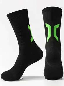 1/5 Pairs Professional Basketball Socks, Thick Terry Cushion, Breathable, Outdoor Running Socks For Men And Women, Fitness Mid-Calf Socks, Fall - Multicolor - View 26