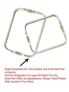 各种尺寸的方形铝合金夹子，U型和方形钱包框架带锁，金属吻锁框架，适用于钩编包、手提包和手拿包，适合DIY包包制作和手工项目，适合手工艺者、缝纫师、包包制作者和礼品制作者，是复活节、母亲节、手工礼品和日常使用的理想之选，多功能，可用作包包配件、DIY工艺用品和手提包装饰。 - 銀色 - 查看 8