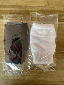 2双装女士露指针织毛绒手套，保暖冬季手套，仿毛皮连指手套，多功能可爱，适合办公室、骑行、防风露指手套