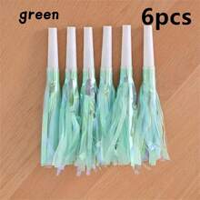 6个彩色流苏龙形哨子 - 浅粉色、紫色、蓝色和绿色流苏，闪亮设计 | 非常适合生日派对、婚礼、摇滚主题活动和节日聚会 - 理想的派对装饰品和氛围营造者 - 彩色 - 查看 11