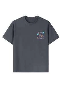 Tween Girl Colorful Number 67 & Six Seven Print T-Shirt, Suitable For Daily Wear, Party, Fashion For Summer - Dark Grey - View 7